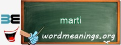 WordMeaning blackboard for marti